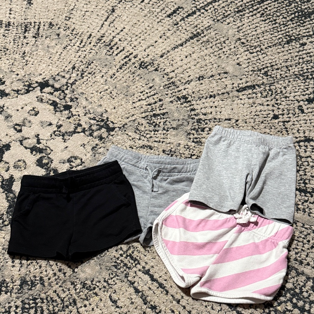 Cat & Jack Trio: Black, Gray, and Pink Striped Shorts